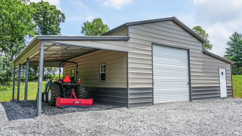 Metal Horse Barn with Storage